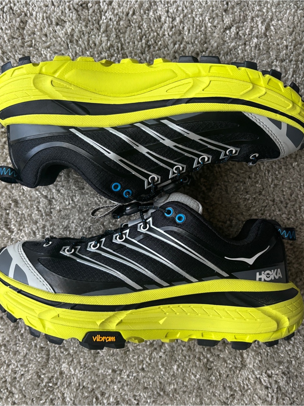 Hoka Mafate Three2 Sneaker in Black/Hoka Citrus Women’s 7 / Men’s 6